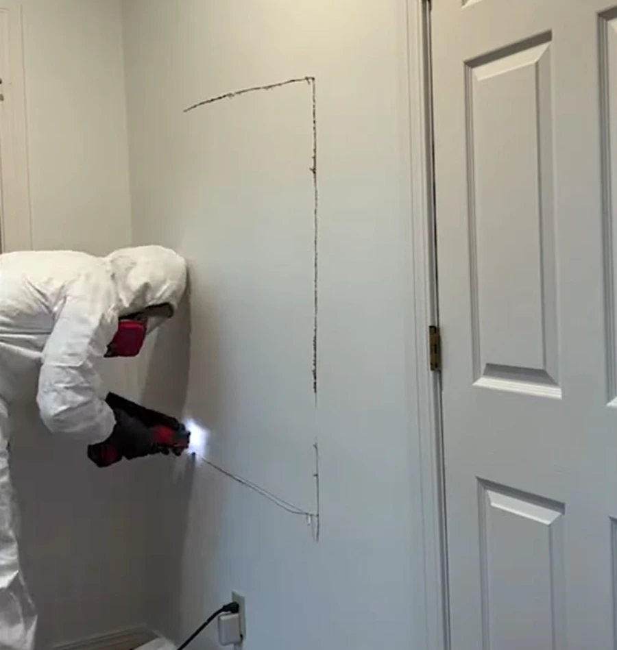 Cutting wet drywall Gainesville